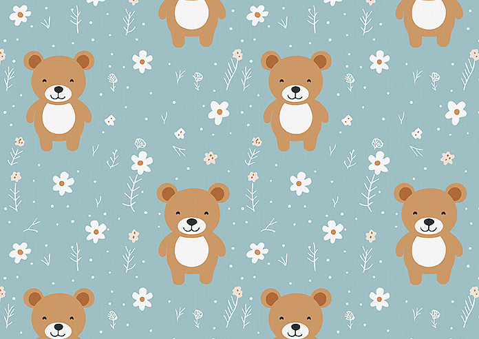 Teddy Trails, Baby Blue - Made to Measure Curtains - Image 8